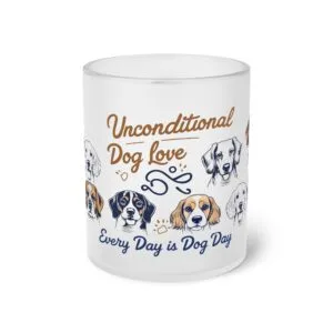 Unconditional Dog Love Frosted Glass Mug