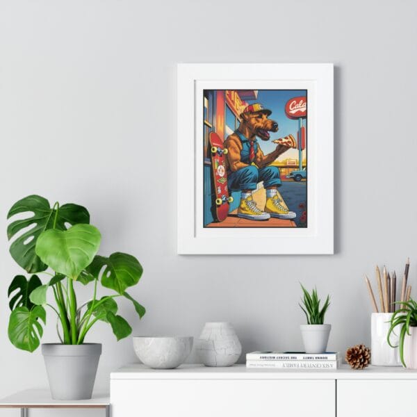 Airedale and Pizza Poster